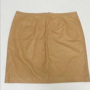 Newport News Tan Leather Mini Skirt